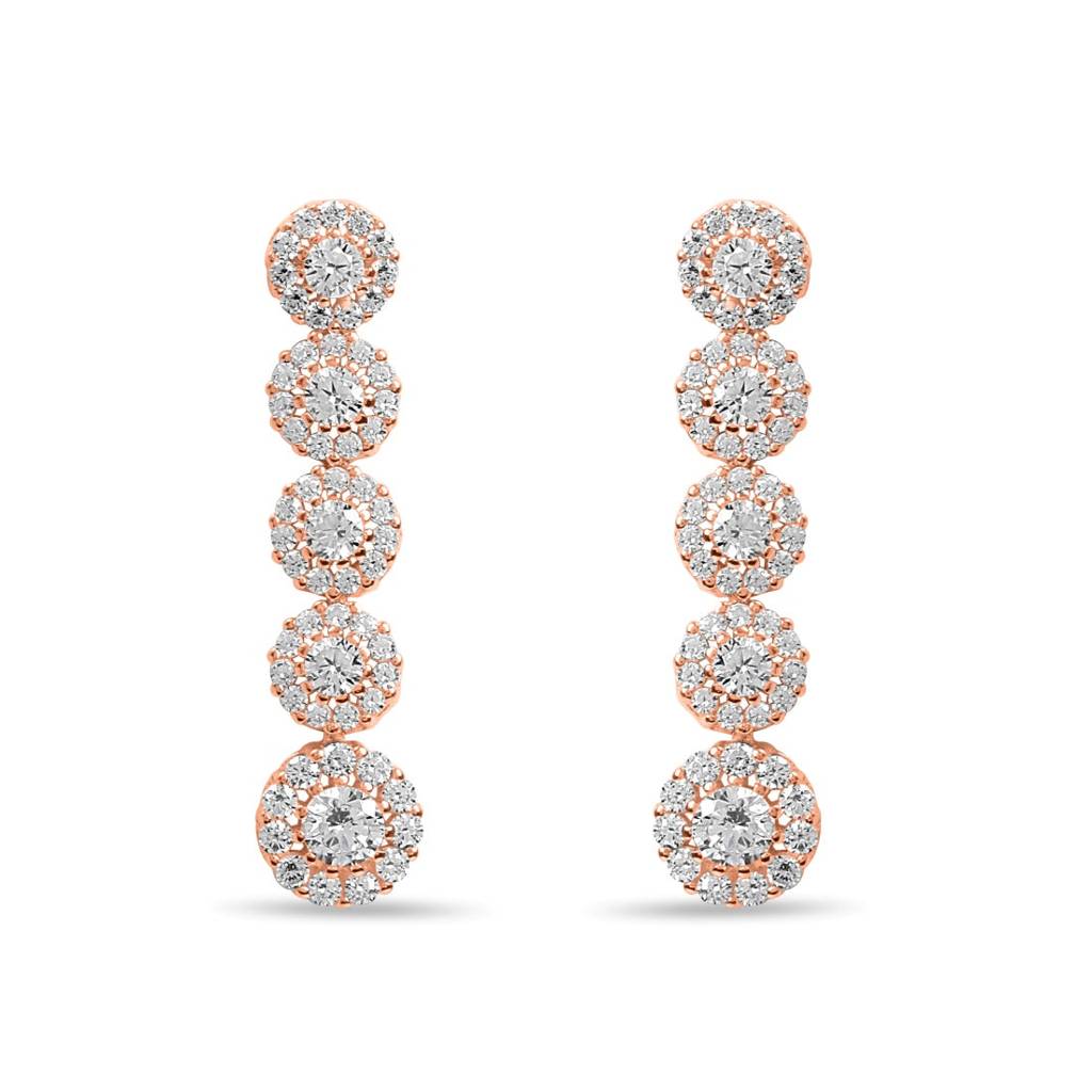 Flowing Elegance Rose Gold Plated 925 Sterling Silver Earrings : EAR-20858-RG