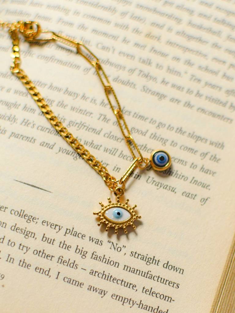 Evil Eye Gold Bracelet Â Anti-Tarnish, Adjustable & Waterproof : ATCB585EECCB