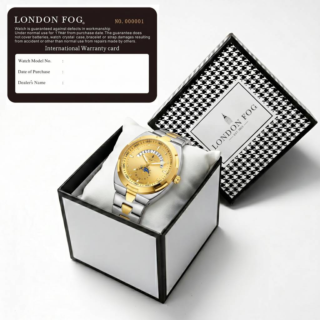 Camden Collection Analog Quartz Watch For Men With Round Dial, Retrograde Date Display, 24-Hour Day-Night Indica : LFM10021-22