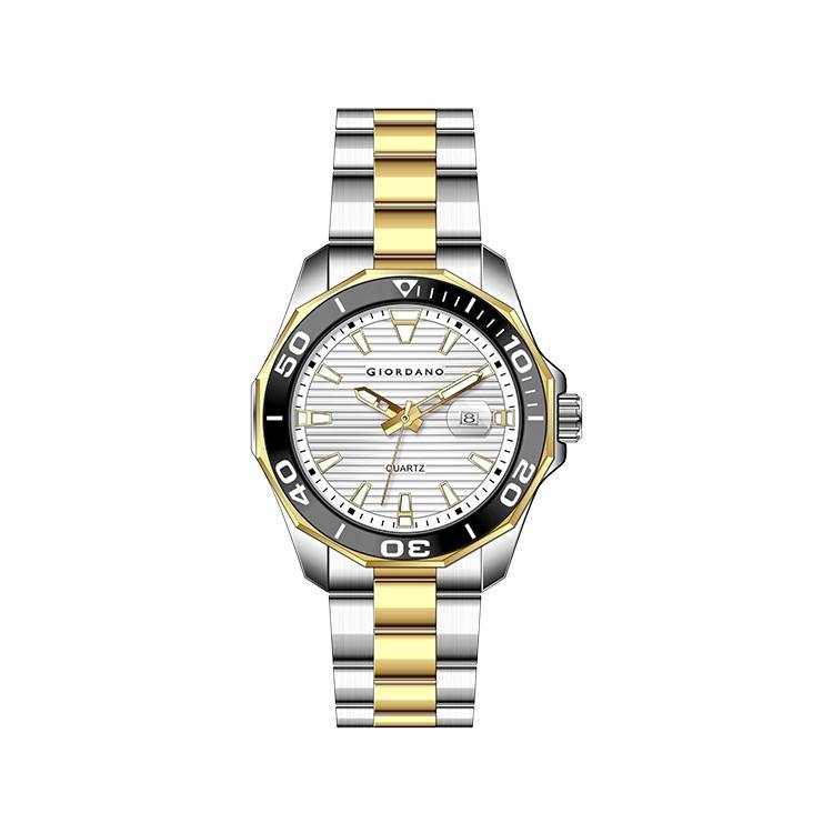 Giordano Stainless Steel Analog Watch For Men – Classic Sporty Design | Textured Dial, Quartz Movement And Date  : GZ-50149-33