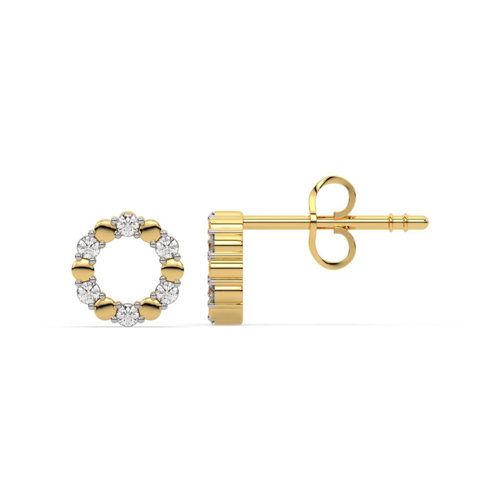 0.15Ct Lab Grown Diamond Earring In 18Kt Gold Vermeil : LLER0091