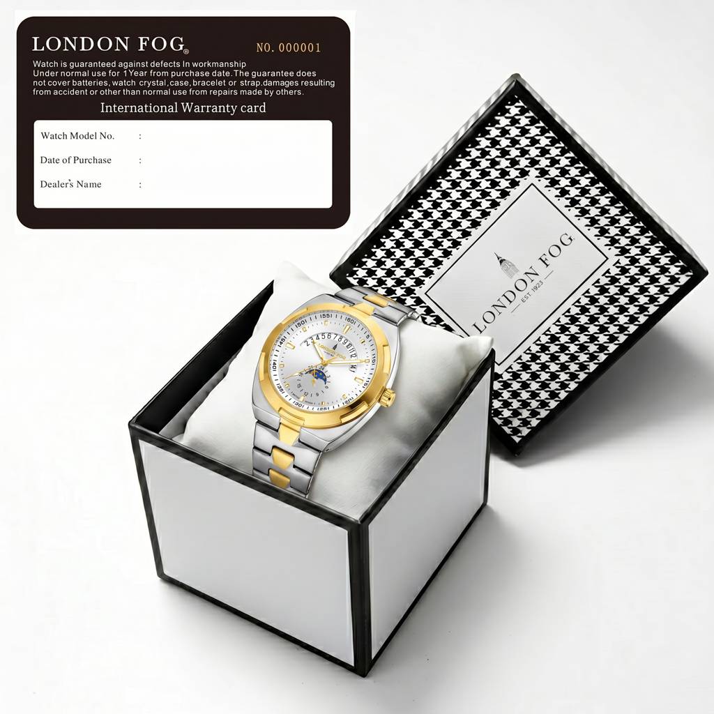Camden Collection Analog Quartz Watch For Men With Round Dial, Retrograde Date Display, 24-Hour Day-Night Indica : LFM10021-44