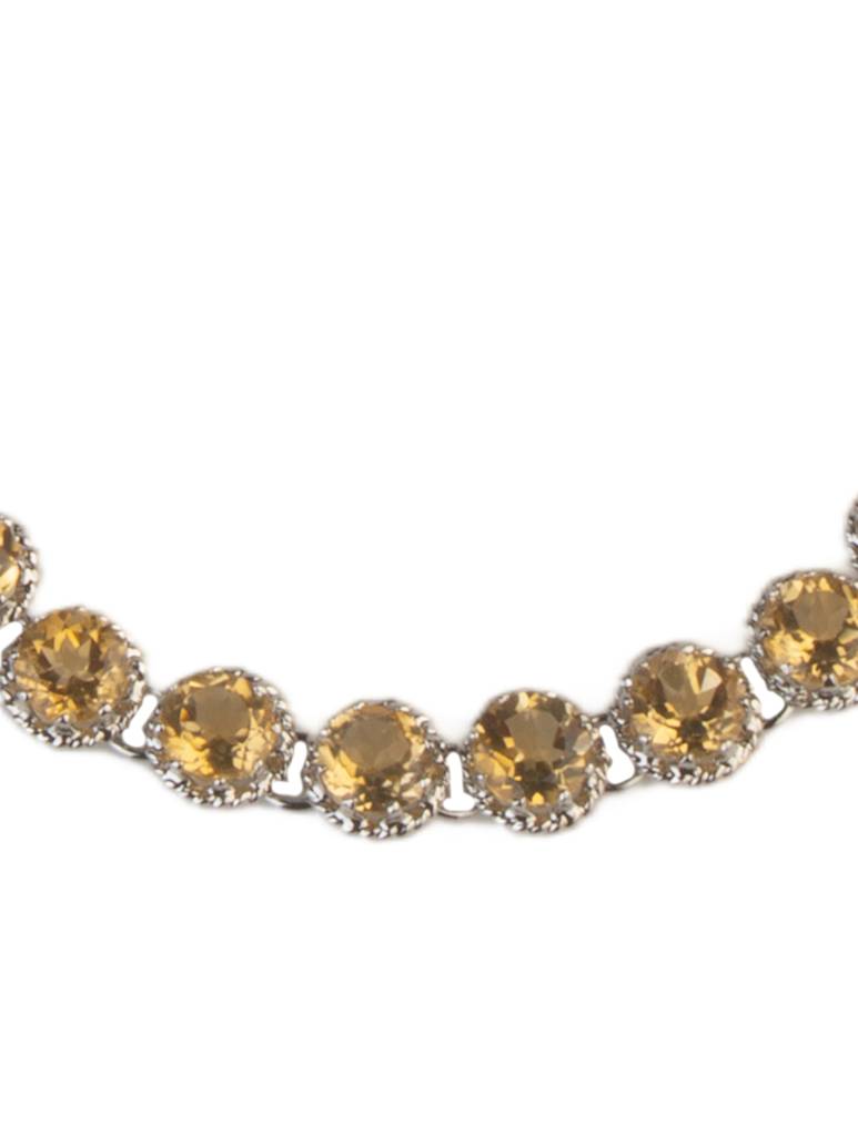 925 Sterling Silver Citrine Bracelet For Women Handmade Gemstone Bracelet Elegant Jewelry : FU-1057