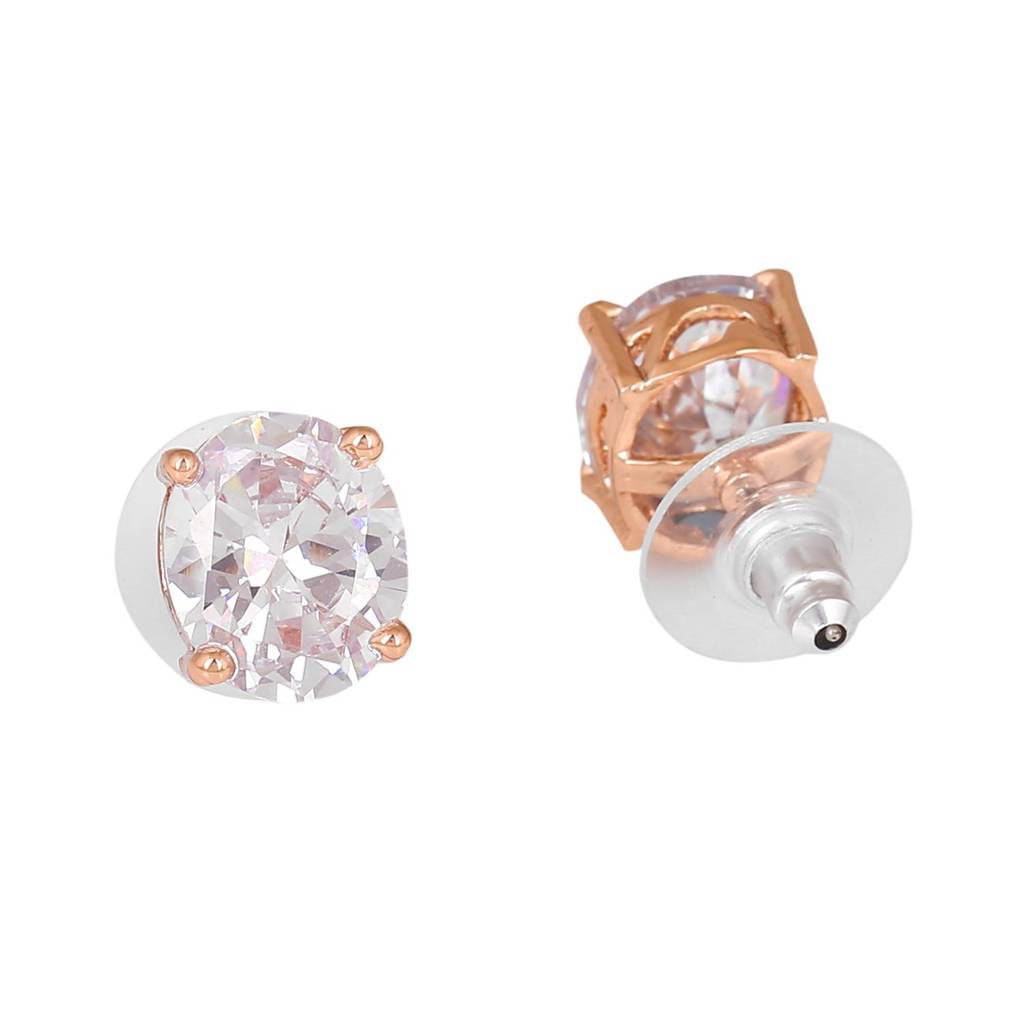 Estele Rose Gold Plated Cz Sparkling Square Designer Mangalsutra Necklace Set For Women