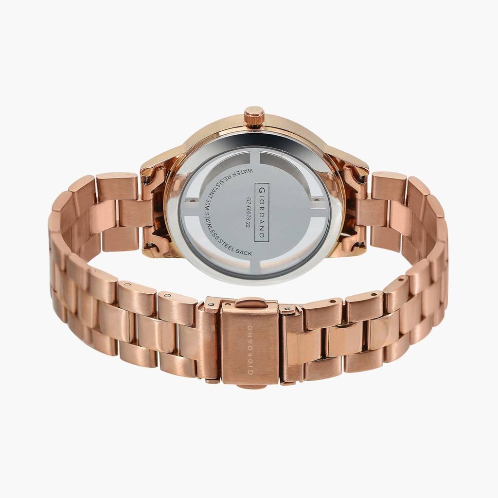 Giordano Analog Stylish Watch For Women With See-Through Dial With Crystal Accents And Stainless Steel Strap : GZ-60078-22
