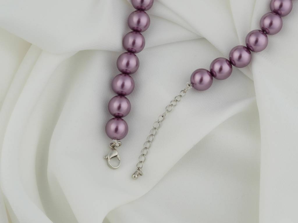 Raspberry Pink Pearls Necklace Set : PRMBS04