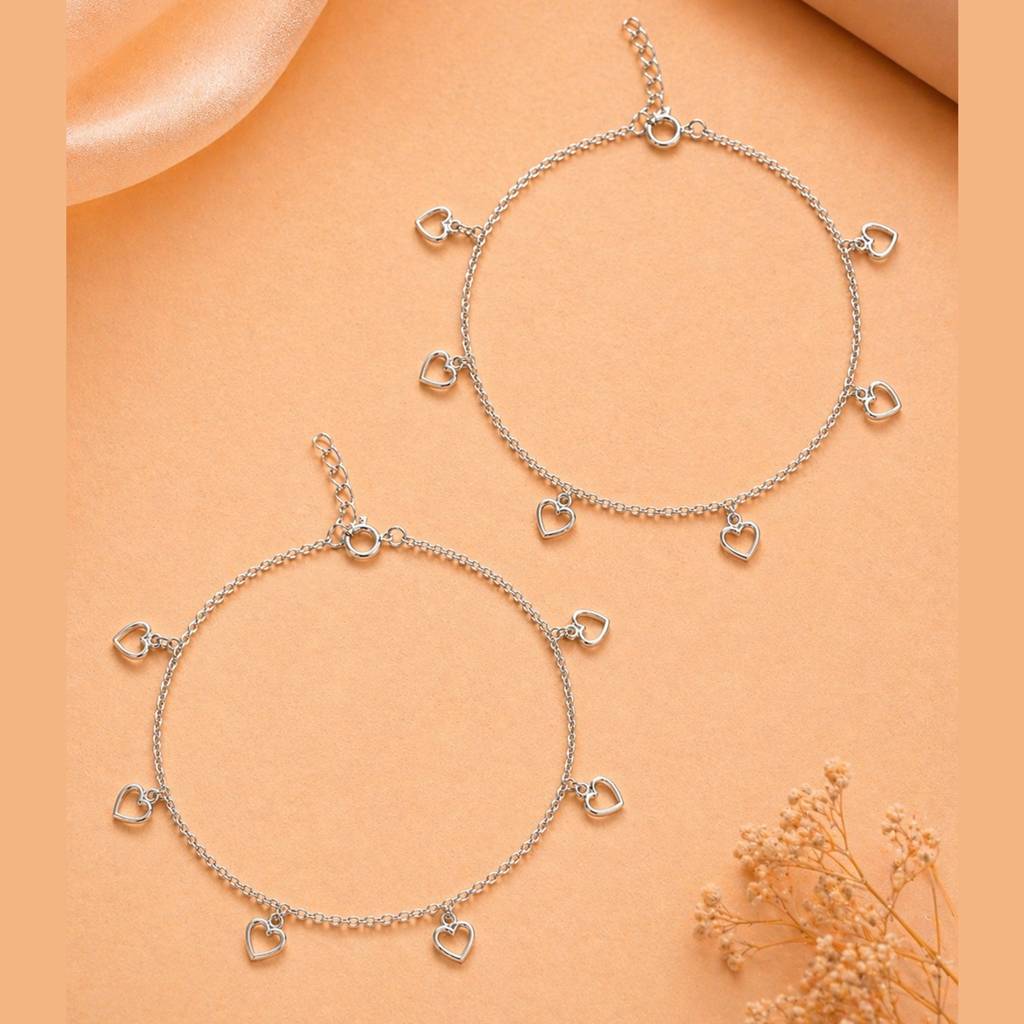 The Hearts Aflame Dangle Anklet : AK1151