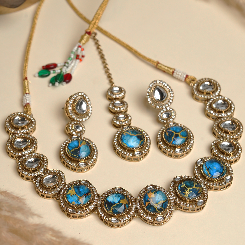 Short Designer Firestone Necklace : CAO0092MKT
