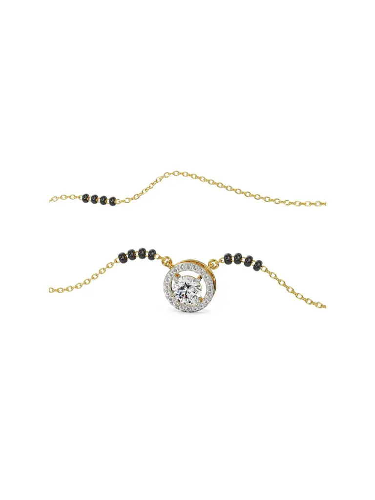 0.5 Ct Halo Diamond Mangalsutra : M15