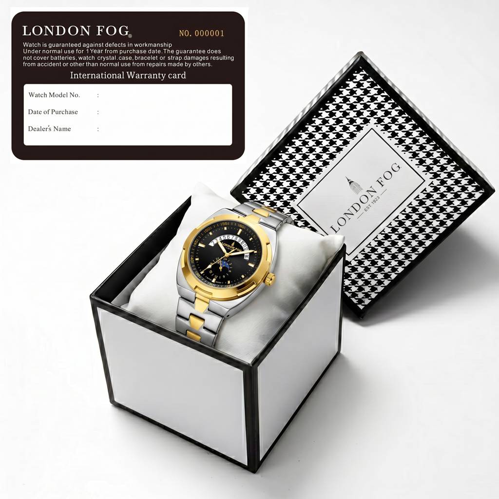 Camden Collection Analog Quartz Watch For Men With Round Dial, Retrograde Date Display, 24-Hour Day-Night Indica : LFM10021-11