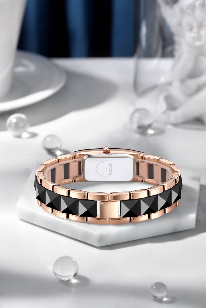 Giordano Luxury Crystal Studded Bracelet Watch For Women - Elegant Rectangular Dial, Quartz Movement And Stainle : GZ-60104-11