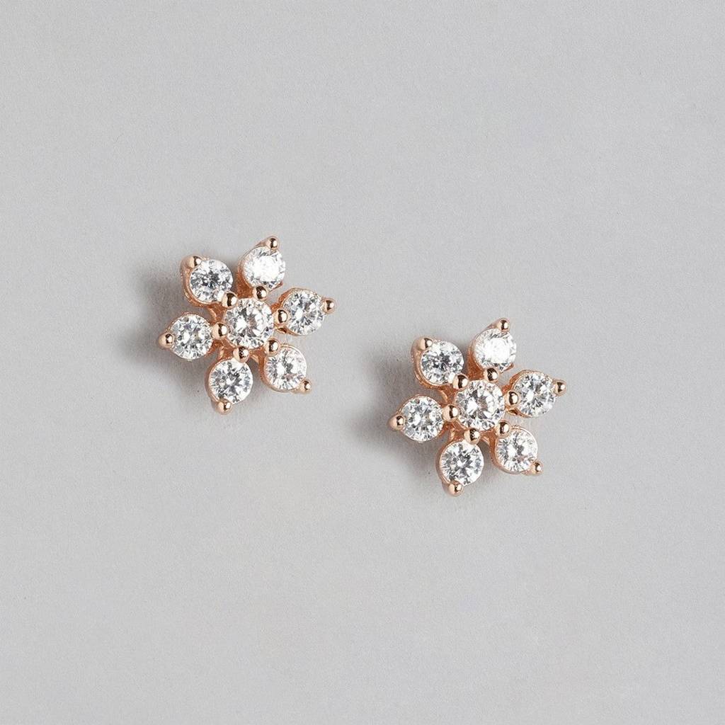 Studded Rose Gold Earrings : EAR-20153