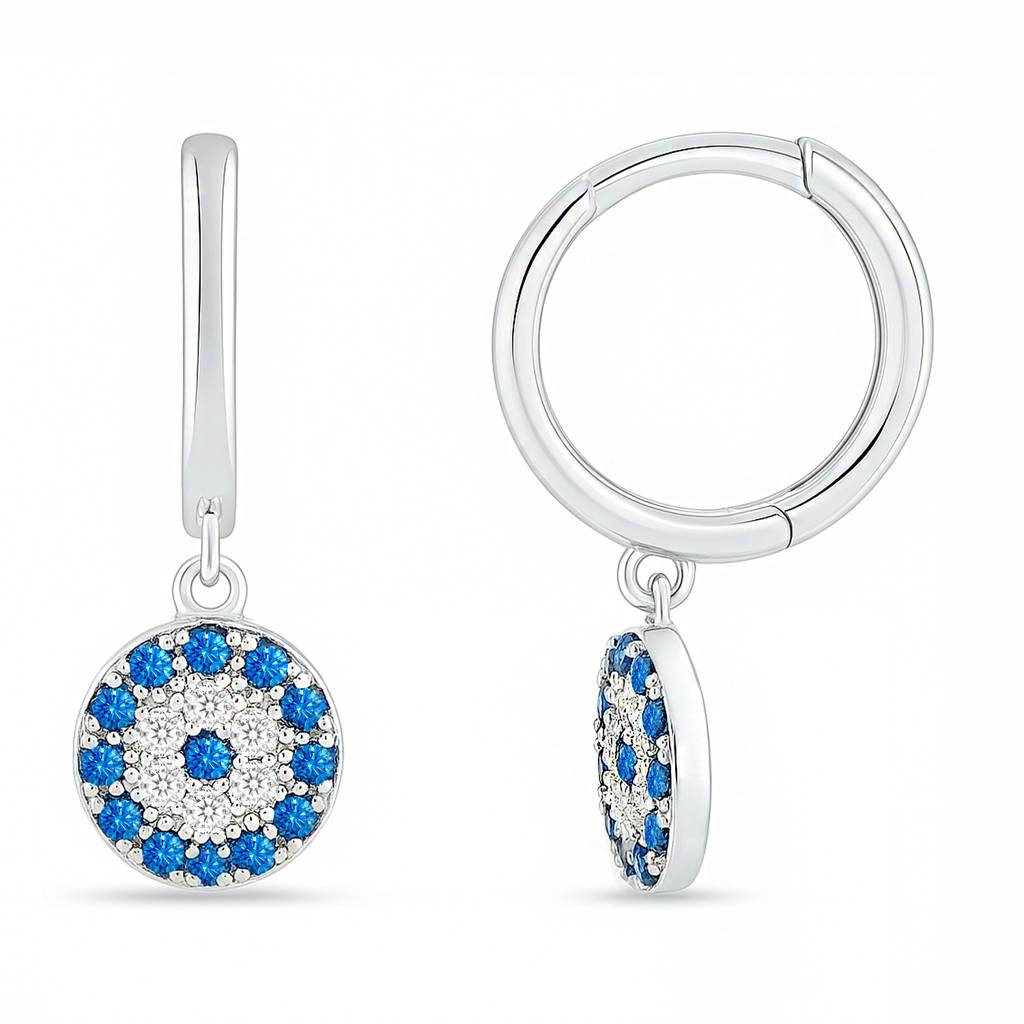 Forever Safe Silver Hoop Rhodium Plated Earrings : EAR-21009-R