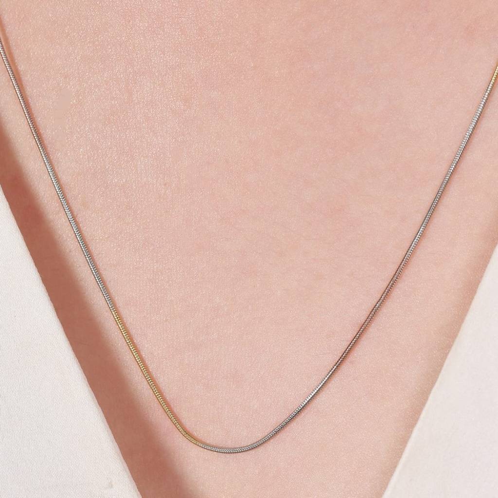 Triple Tone Serpent 925 Sterling Silver Snake Chain : CH-10008-RGRG