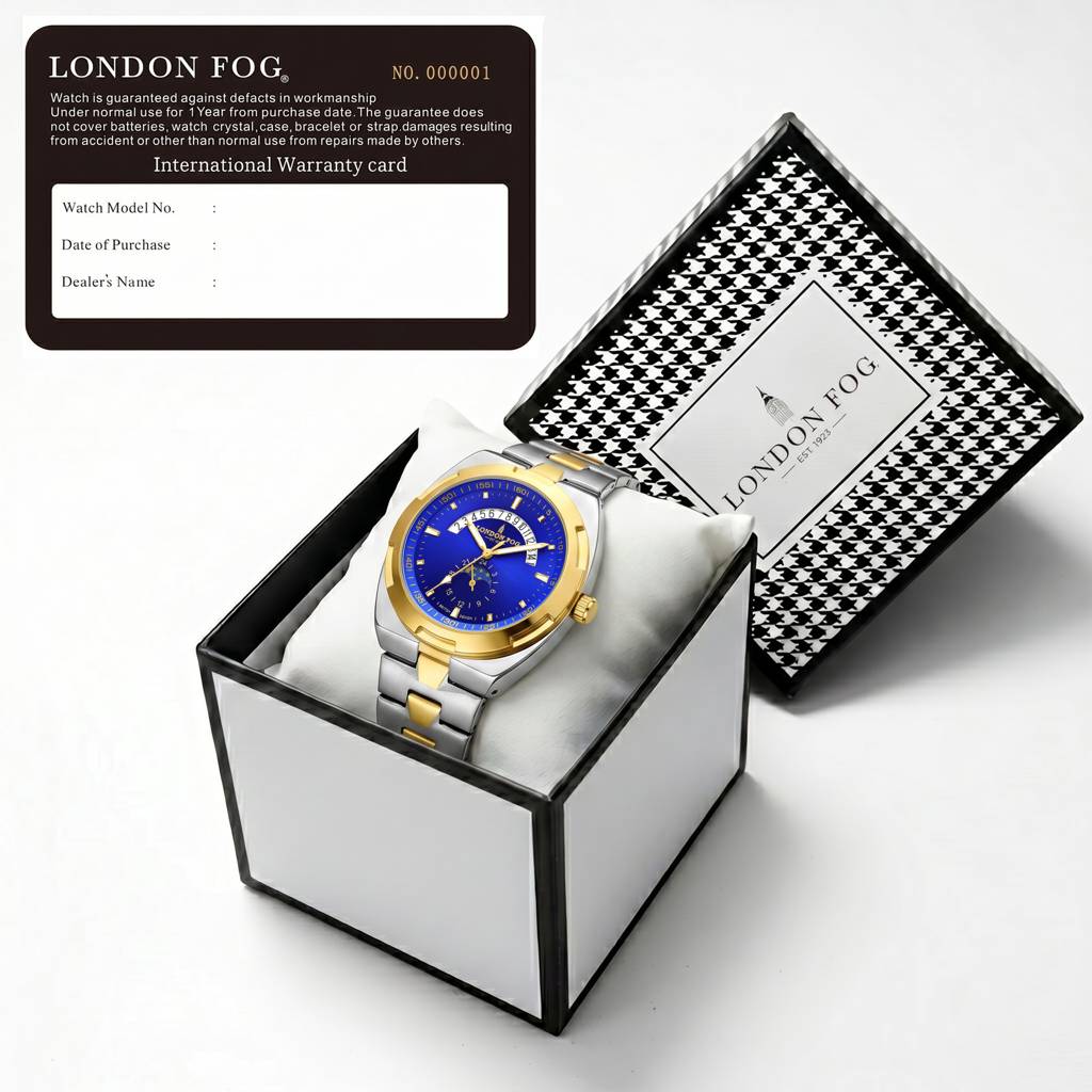 Camden Collection Analog Quartz Watch For Men With Round Dial, Retrograde Date Display, 24-Hour Day-Night Indica : LFM10021-33