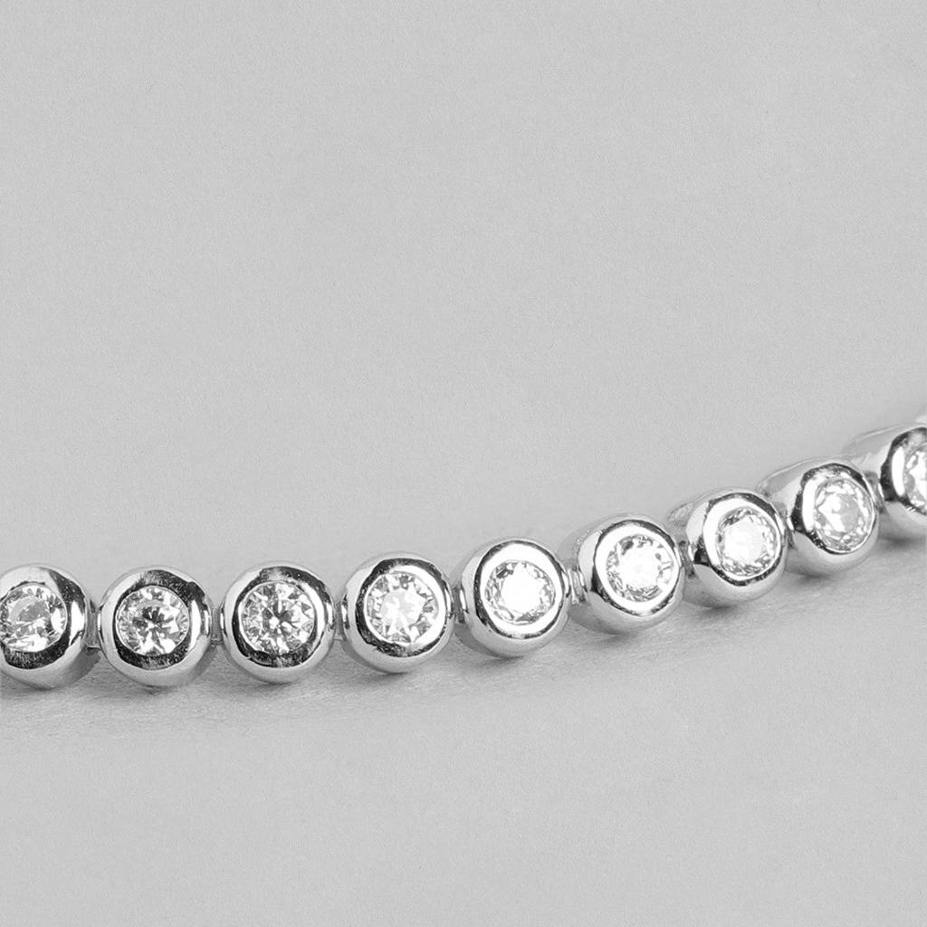 Interlink Czs 925 Sterling Silver Bracelet : BR-80131
