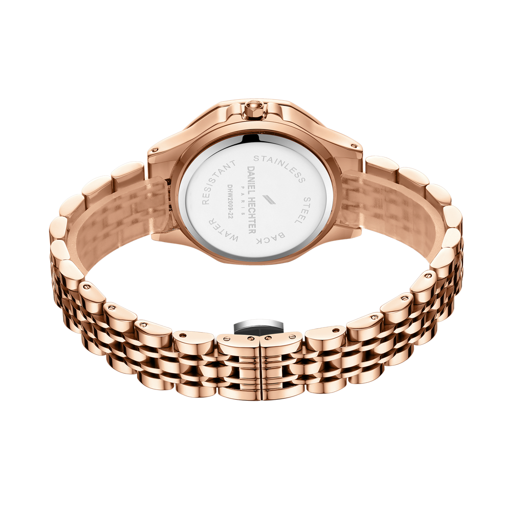 Daniel Hechter Paris Vendome Collection Analog Watch For Women With Crystal Studded Bezel, Crystal Accents And St : DHW2009-22