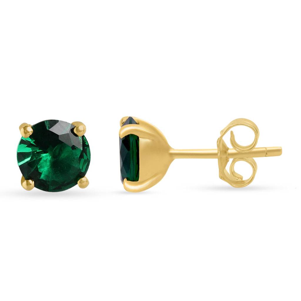 Emerald Green Gold-Plated 925 Sterling Silver Jewellery Set : JS-70205-C-G