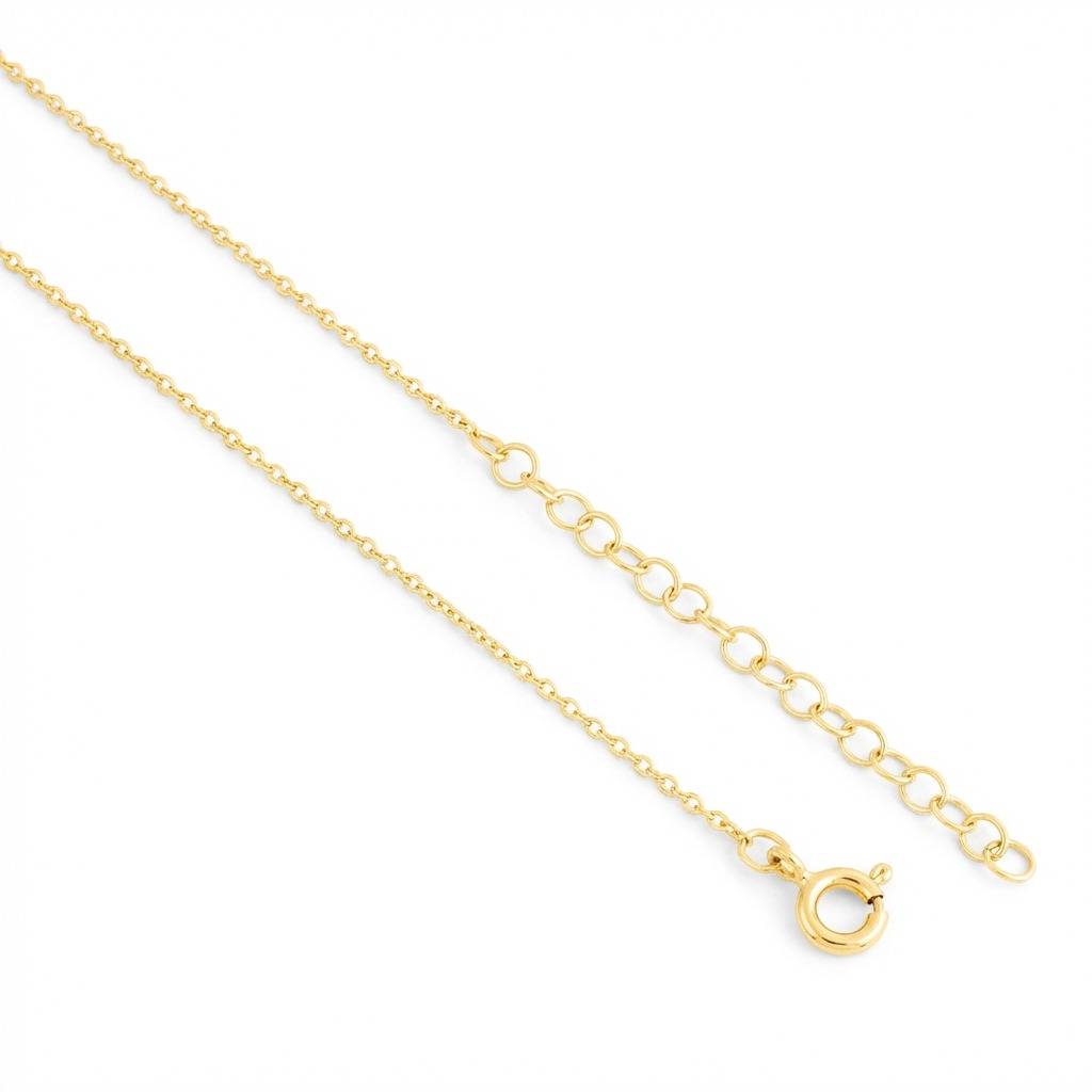 Classic Solitaire Gold Plated 925 Sterling Silver Pendant With Link Chain : PEN-30027-C3