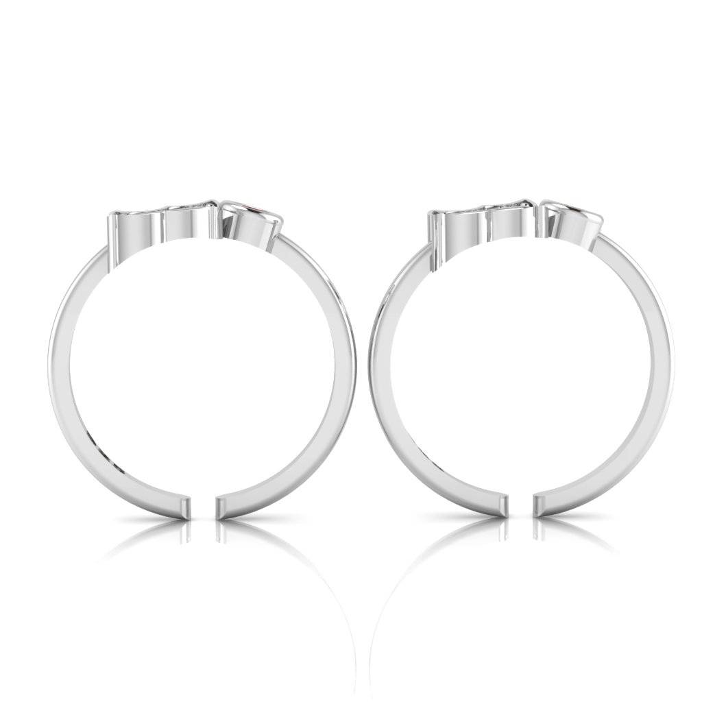 Iski Uski 925 Sterling Silver Fauna Cz Toe Rings