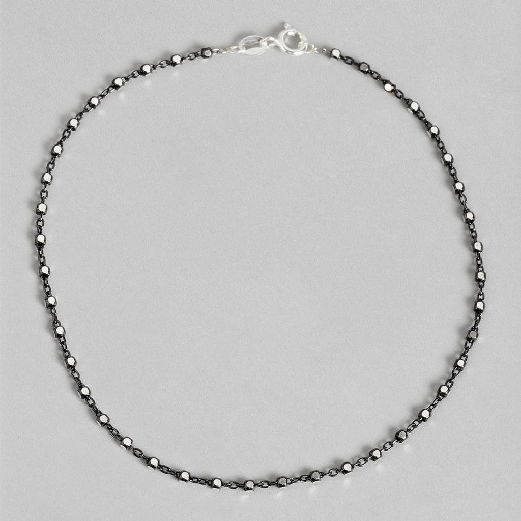 Dice-Chain-Lock 925 Sterling Silver Anklet : ANK-60073-PAIR
