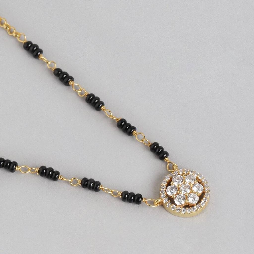 Golden Radiance 925 Sterling Silver Gold-Plated Mangalsutra : MGS-10050-C-G