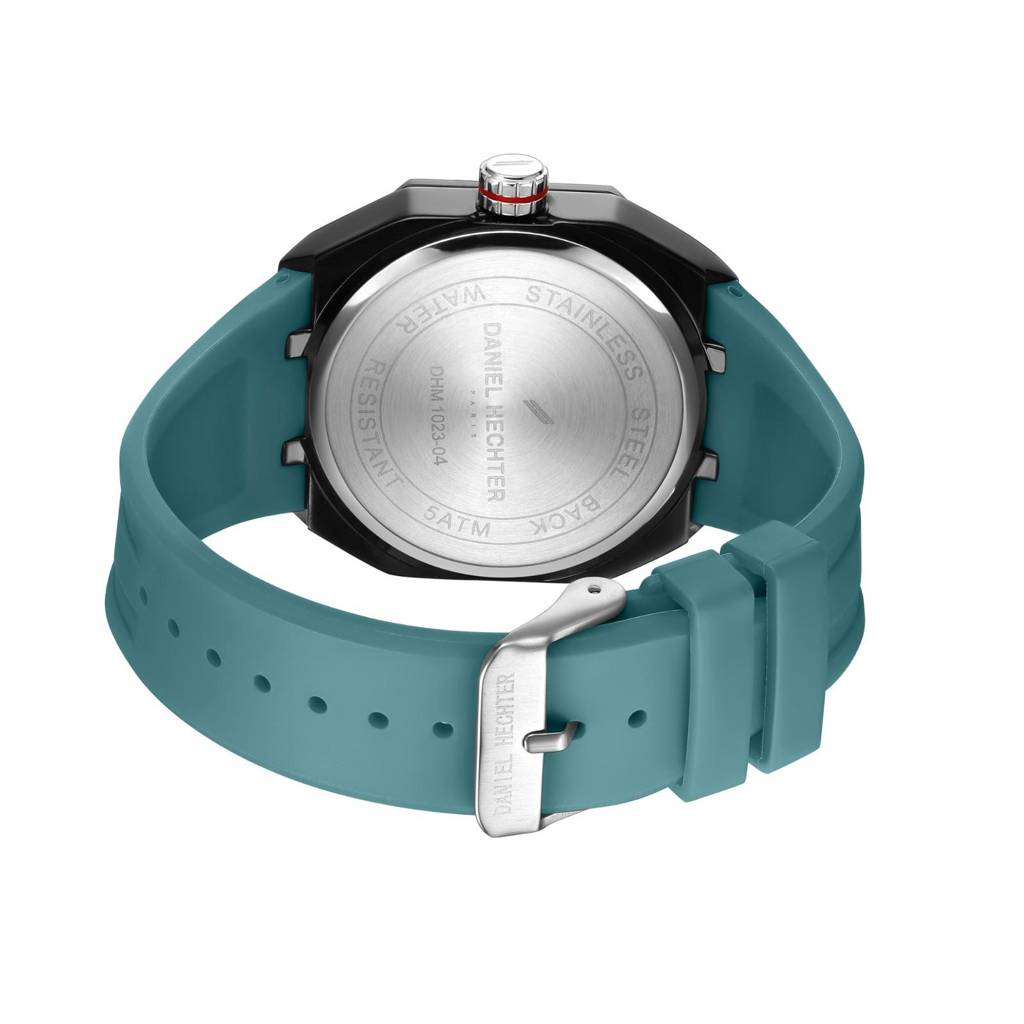 Daniel Hechter Paris Kleber Collection Sporty Multifunction Watch For Men With Checkered Geometric Dial, Day & Da : DHM1023-04