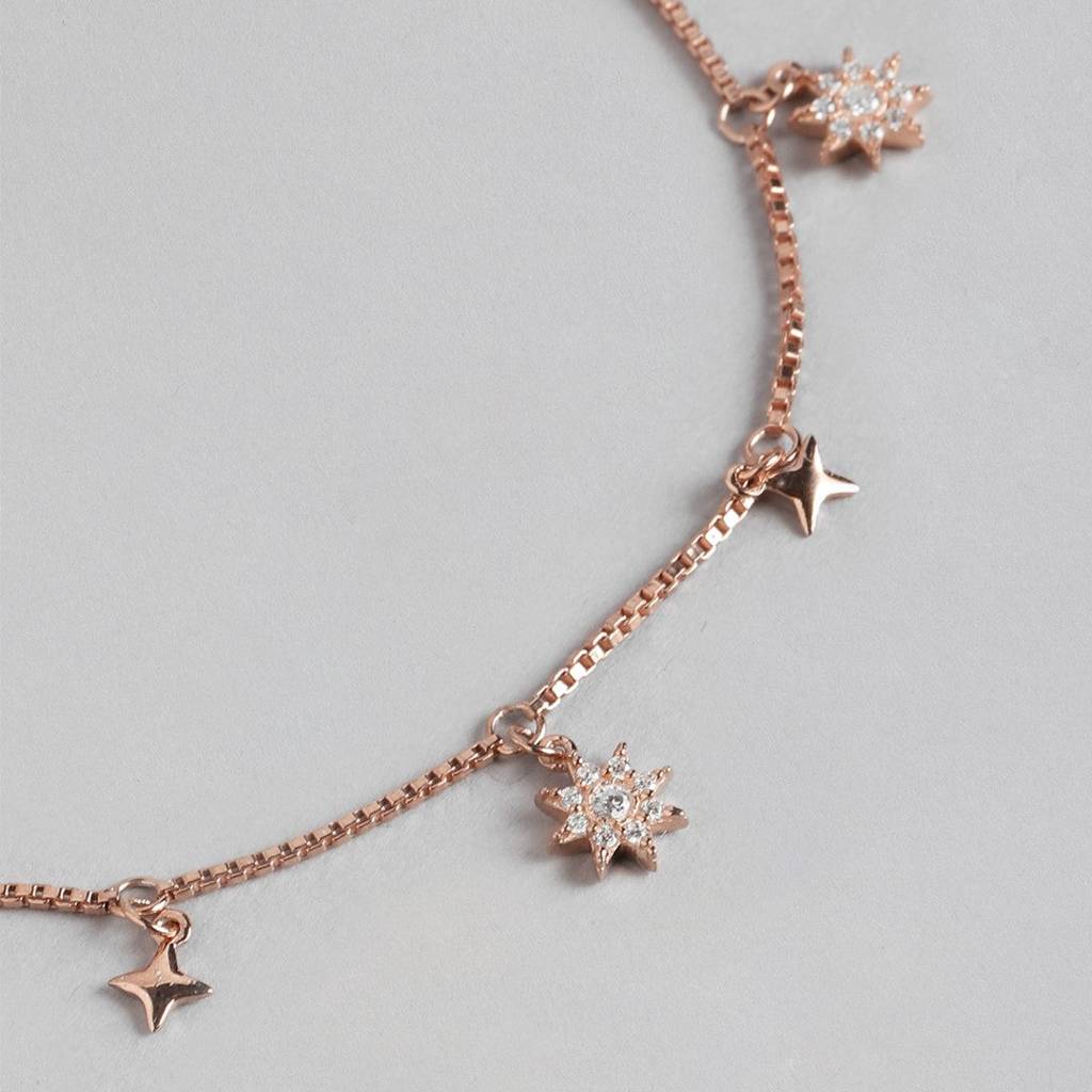 Starry Night 925 Sterling Silver Rose Gold Plated Bracelet : BR-80226-RG