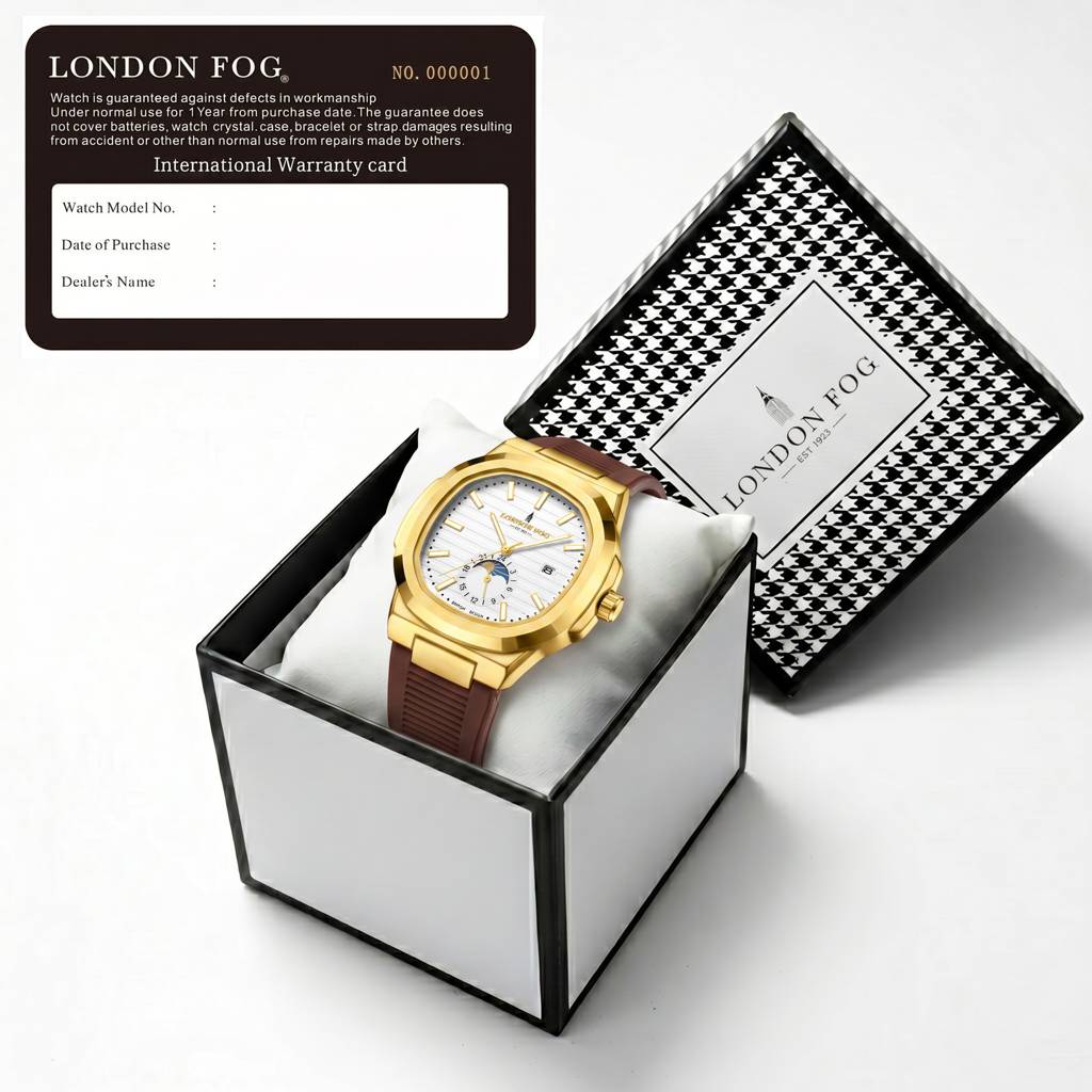 Greenwich Collection Analog Quartz Watch For Men With Textured Cushion-Shaped Dial, Date Display, 24-Hour Day-Ni : LFM10018-05