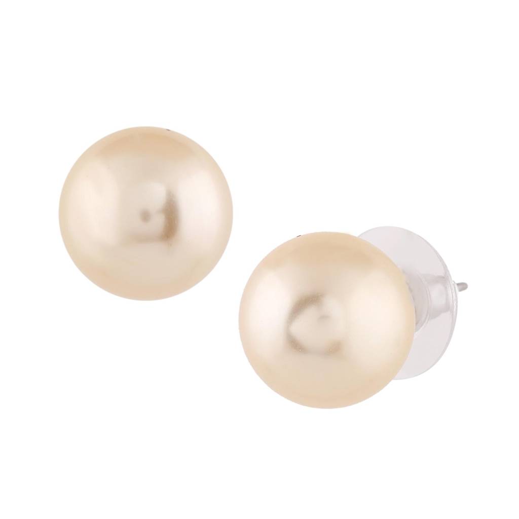 Estele Rhodium Plated Glowing Double Line Pearl Necklace Set For Women