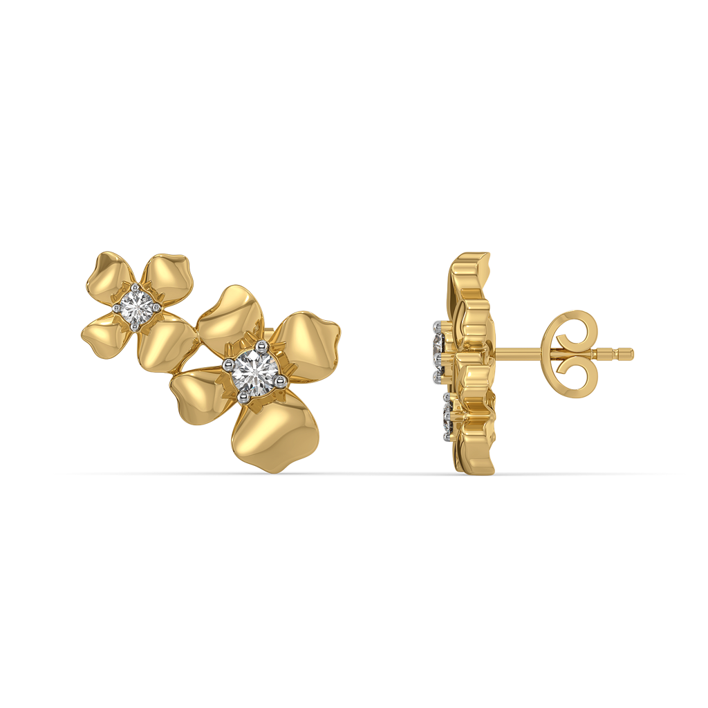 Petal Play - Lab Diamond Stud Earrings : LLER0101