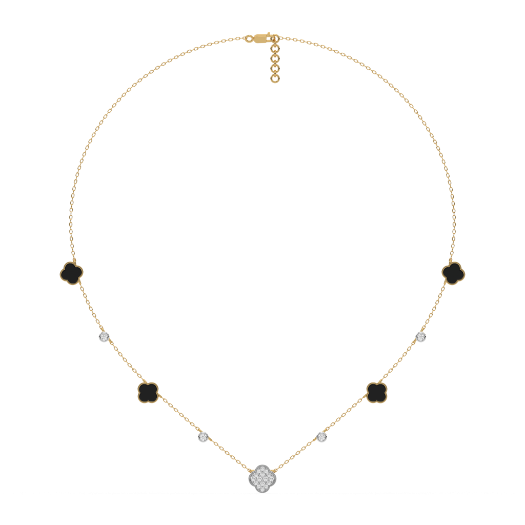 Midnight Enchanted - Lab Diamond Clover Necklace : LLNK0120