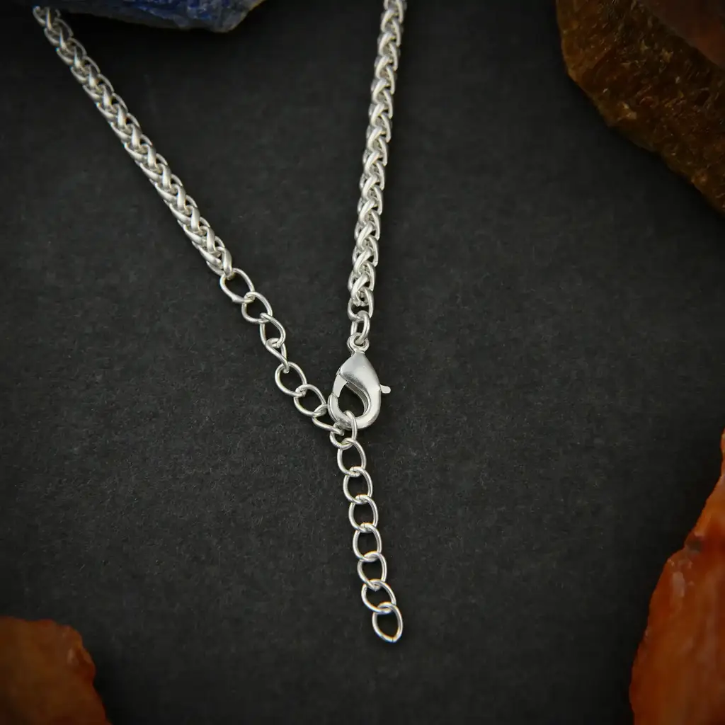 Sacred Silver Plated Om Necklace For Men : IVBN53