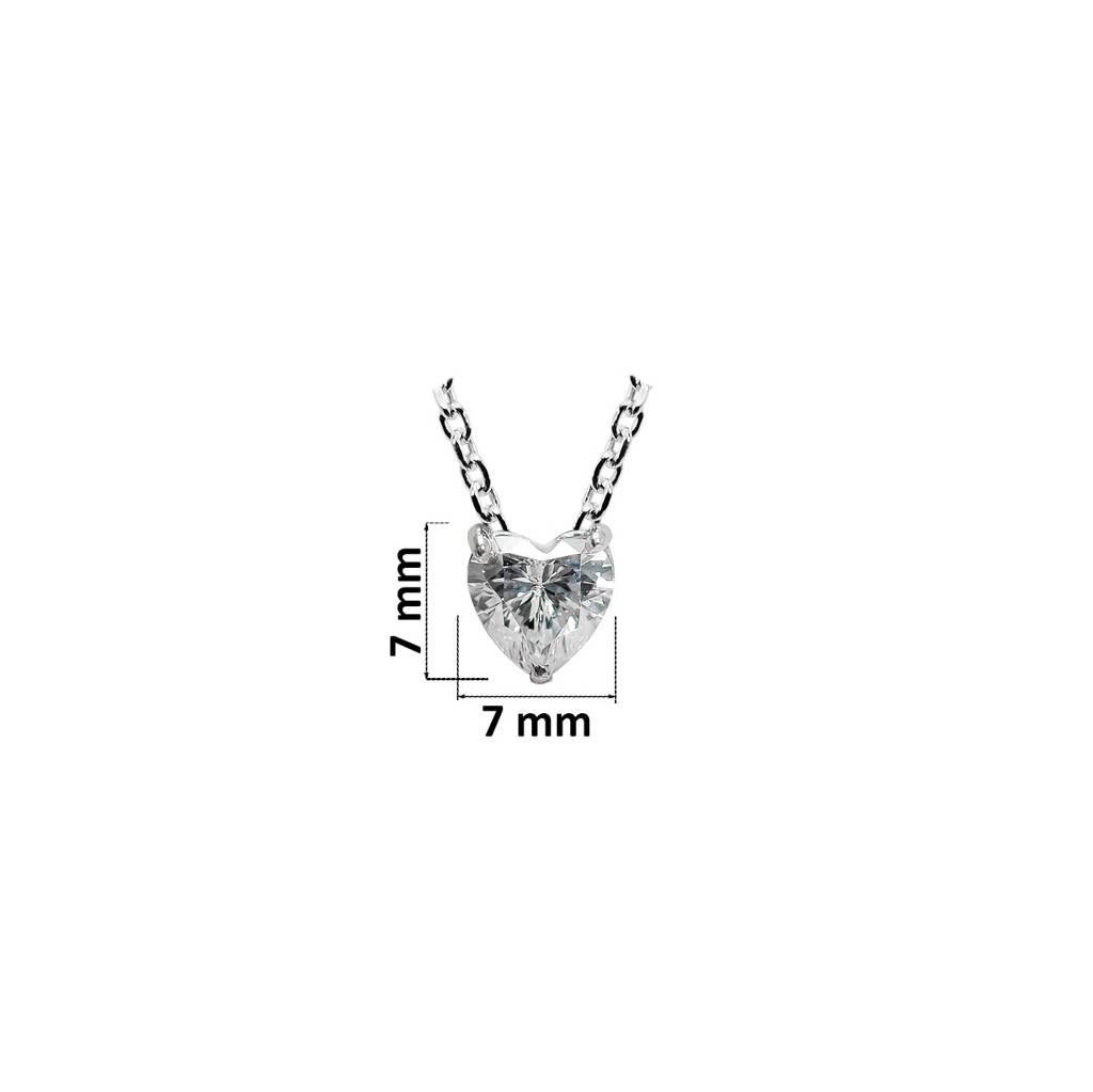 925 Silver Heart Solitaire Necklace : IS-NC-PC-1097