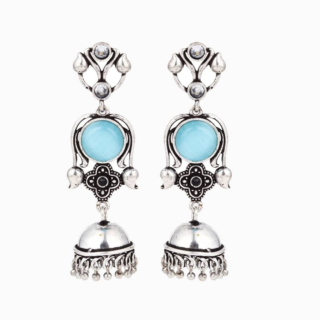 Long Jhumka Earring : S24DJER313BLU