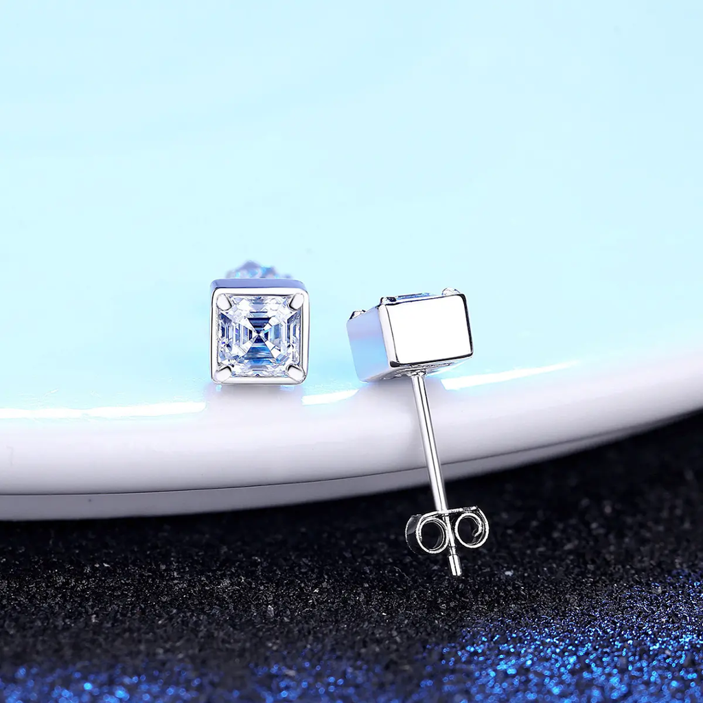 1 Ct Radiant Asscher Moissanite Stud Earrings : RadiantAsscher_1ct