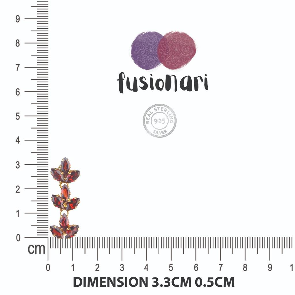 925 Sterling Silver Gold Plated Garnet Earrings For Women - Gemstone Earrings | Handmade Jewelry | Elegant Daily Wea : FU-003G