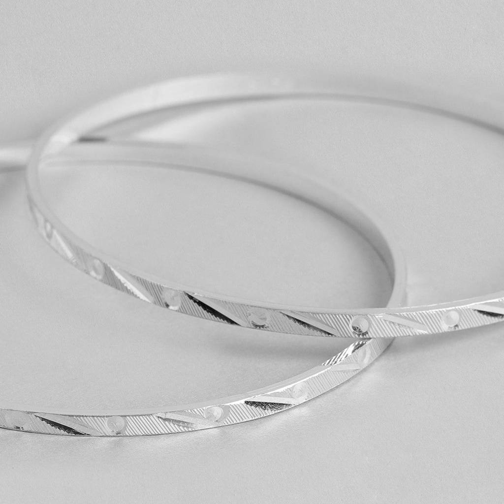 Trendy & Minimal 925 Sterling Silver Bangles : BA-90002-ONE-2-4