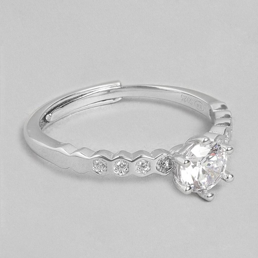 The Princess Solitaire 925 Silver Ring (Adjustable) : RNG-40025