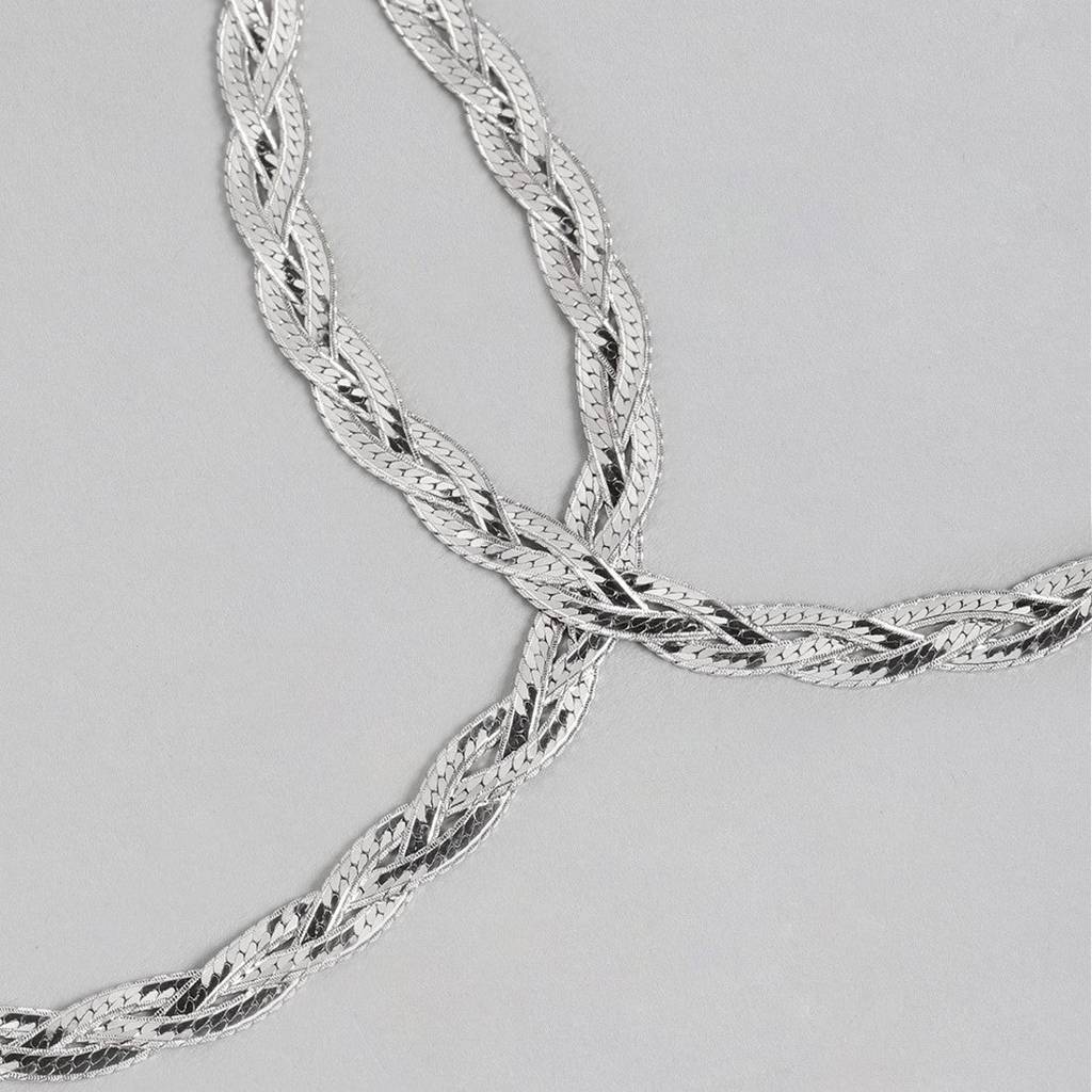 Entangled 925 Sterling Silver Anklet : ANK-60061-PAIR