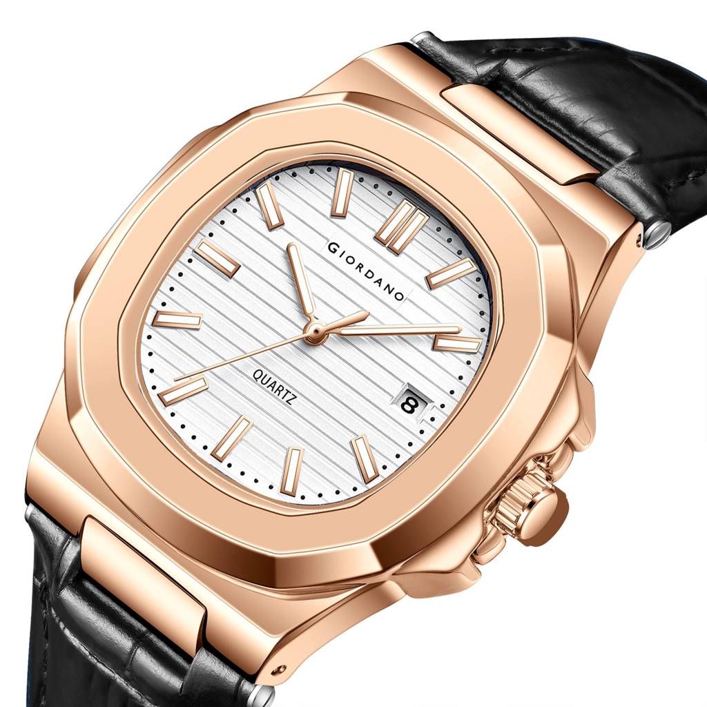 Analog Wrist Watch For Men Stylish Metal Strap With Water Resistant 3 Hand Mechanism For Men And Boys To Complim : GZ-50104-02