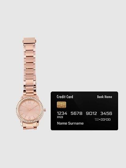 Analog Watch For Women Diamond Studded Case With Metal Strap Ladies Wrist Watch Water Resistant Elegant Watches F : GD-4010-11