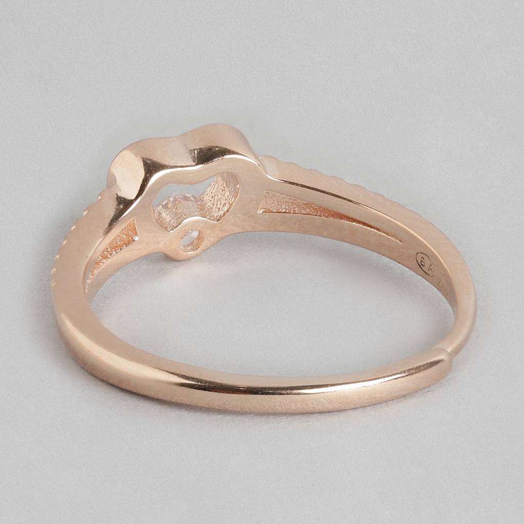 Everlasting Love - Beloved 925 Silver Ring In Adjustable Rose Gold (Adjustable) : RNG-40033