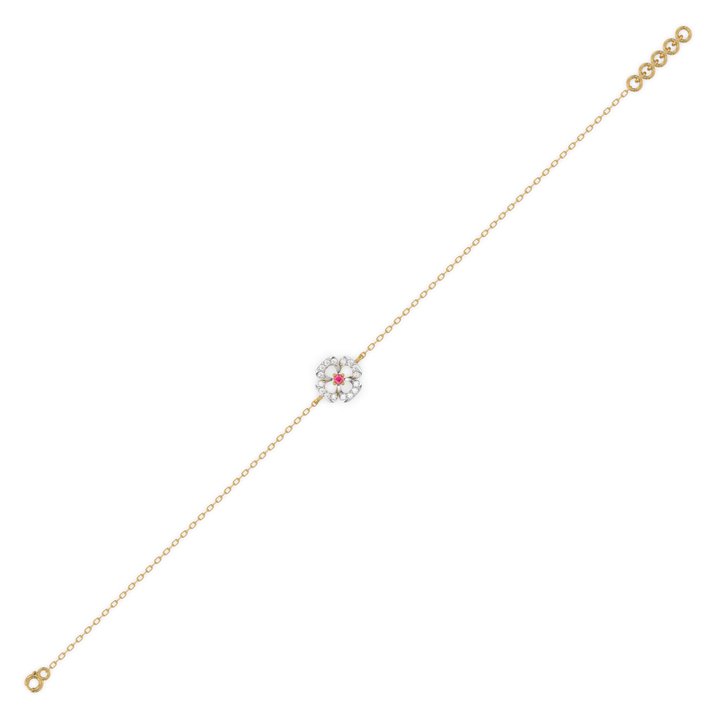 Grace Blossom - Lab Diamond & Ruby Bracelet : LLBR0101