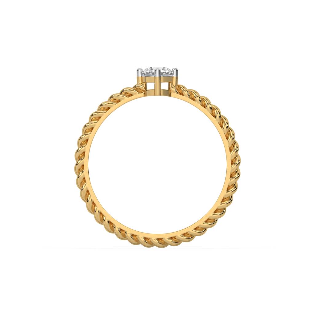 0.22Ct Lab Grown Diamond Ring In 18Kt Gold Vermeil : LLRG0153