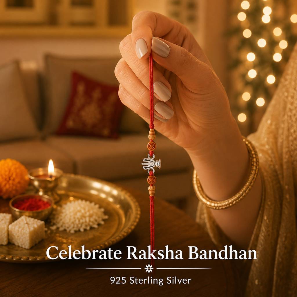 925 Sterling Silver Swastik Om Trishul & Trishul Symbol Rakhi Combo : TWIN073