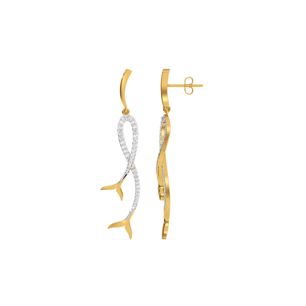 Mermaid Lure - Lab Diamond Drop Earrings : LLER0135
