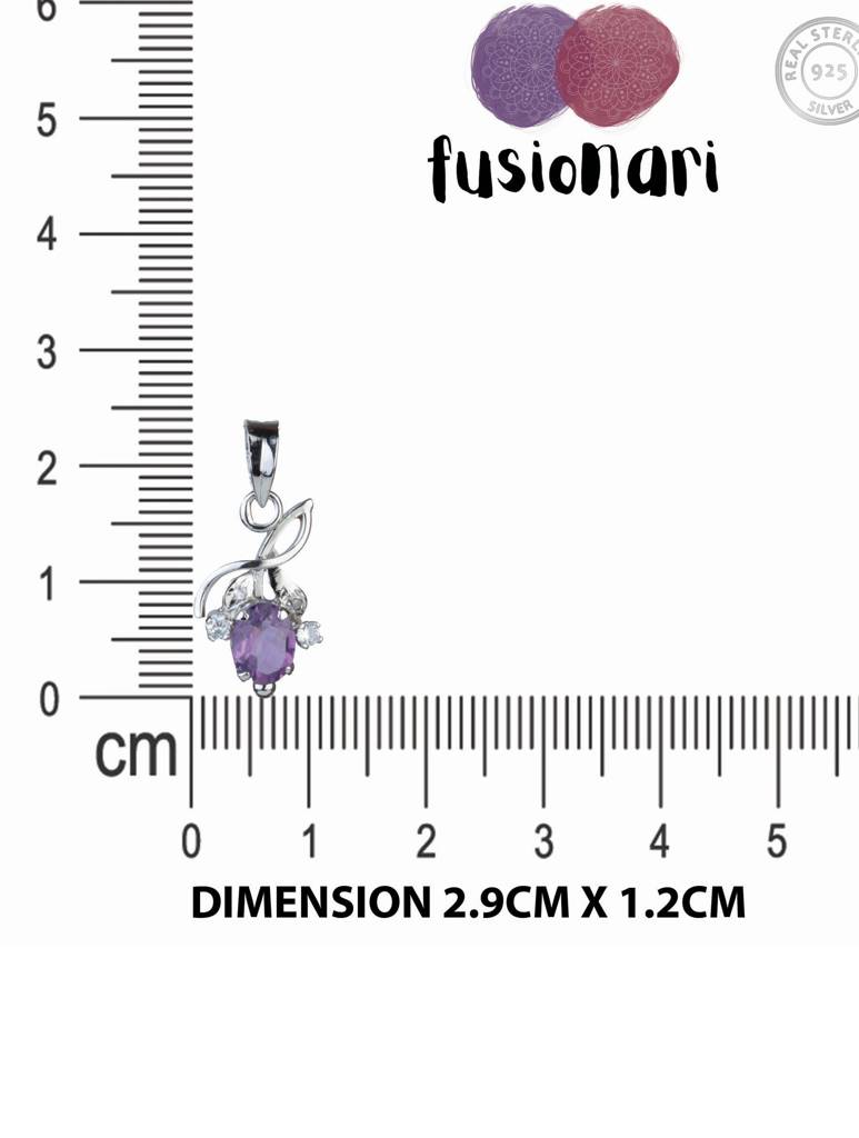 925 Sterling Silver Amethyst Pendant With 18 Inch Chain Handmade Gemstone Necklace For Women Elegant : FU-1042