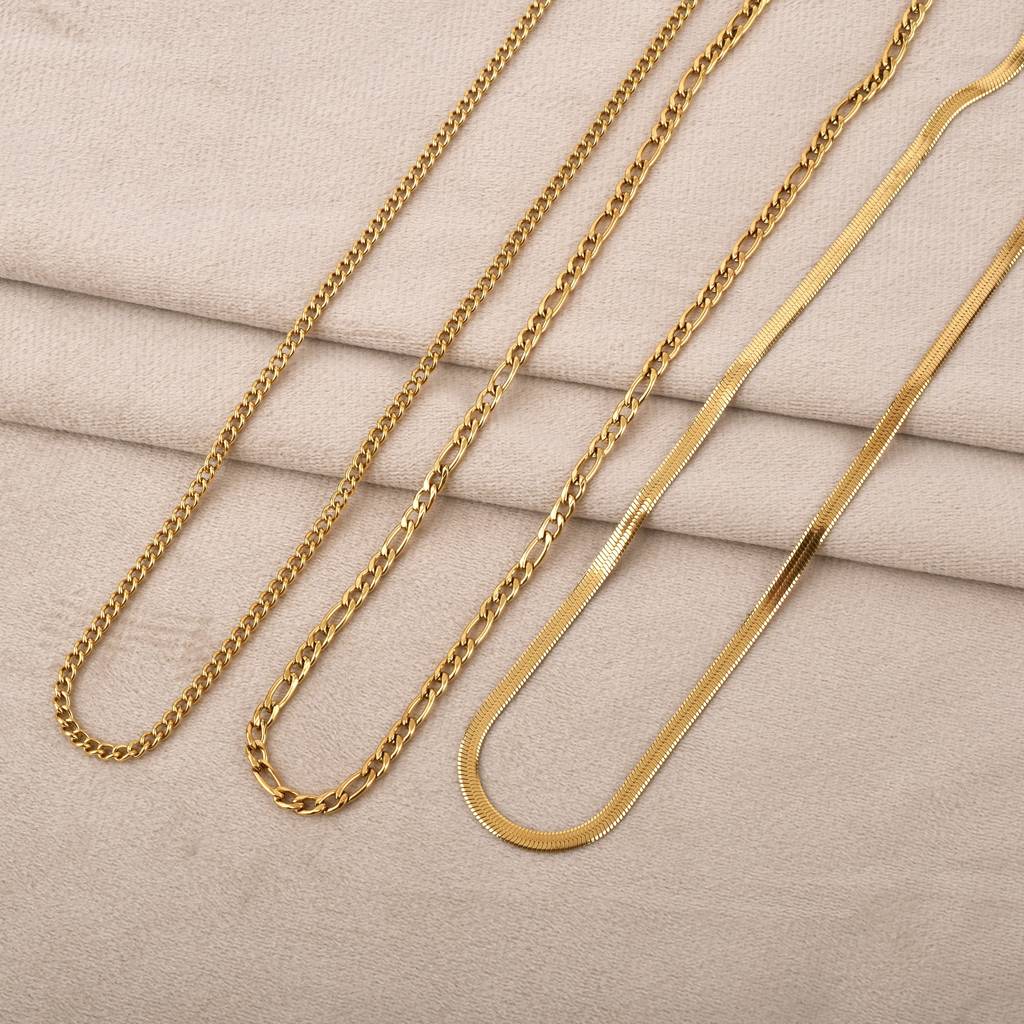 Anti-Tarnish Golden Flow Multilayer Chain Necklace : NENECKGPNA17