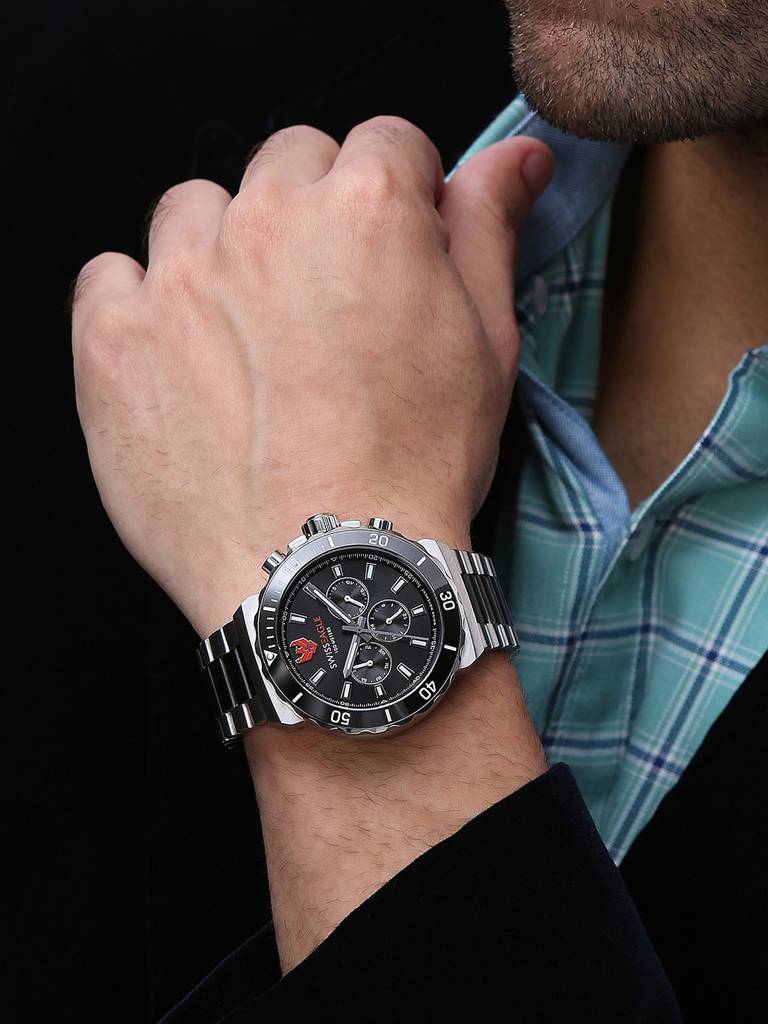 Swiss Eagle Premium Swiss-Made Movement -Multifunction Watch For Men - Stainless Steel Belt - Se-9172 : SE-9172-11A